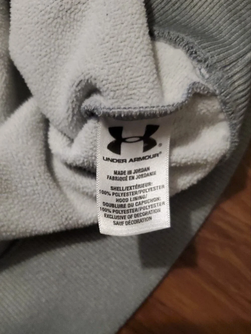 Under Armour Storm Gray Hoodie with Purple Lining - Picture 7 of 8